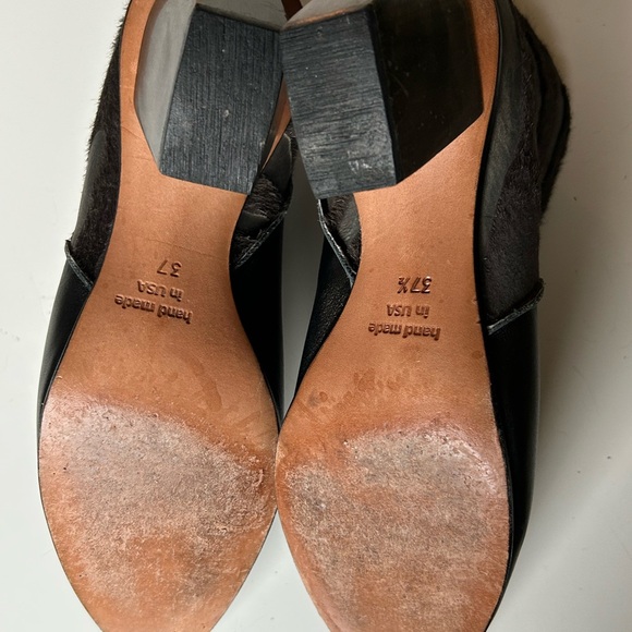 Cydwoq Handmade Silver Leather Zebra Hair Ankle Boots W/ Sculpted Heel - Picture 11 of 11